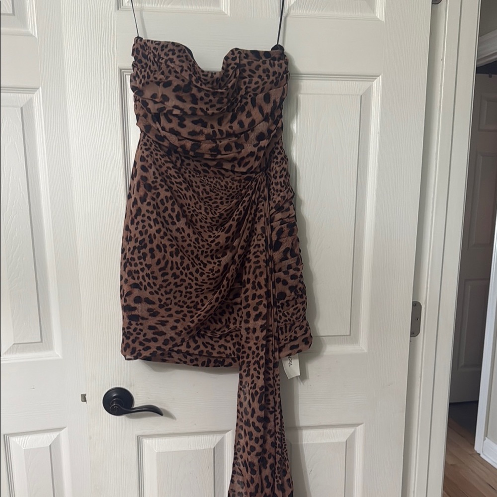 misha sunset safari animal print dress